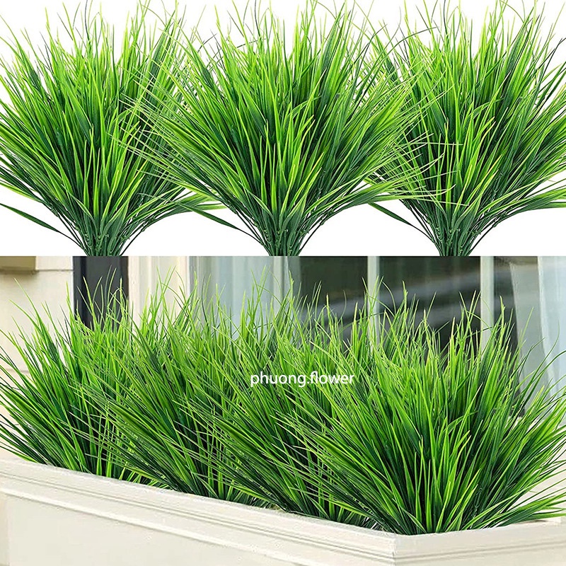 Cây nhựa giả lá lúa lá mạ non 7 nhánh 56 lá cao 30cm dùng cắm chậu giả cây xanh hoặc trang trí cho không gian thêm xanh
