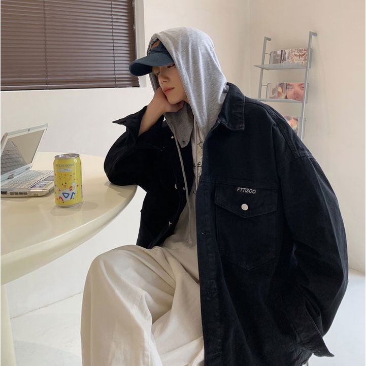 Áo khoác jean denim nam nữ unisex form rộng phối mũ K9, áo khoát jacket nam nữ có mũ trùm đầu cá tính JK8863