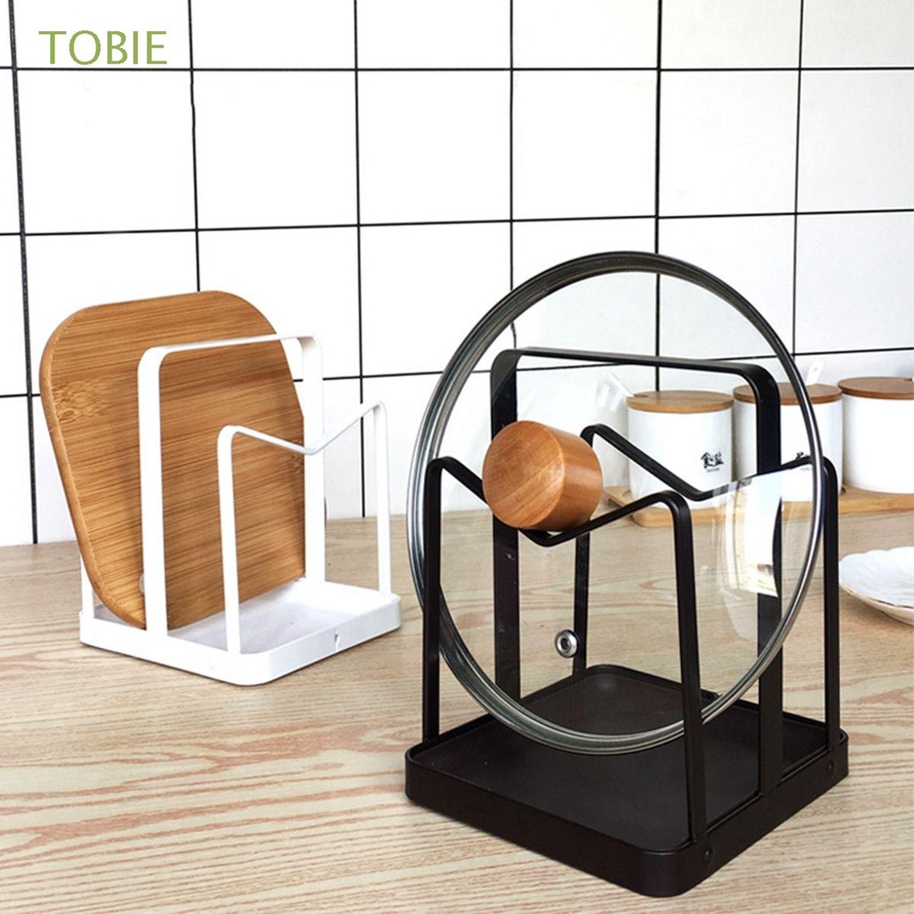 Giá đỡ thớt/nắp nồi nhiều tầng bằng thép carbon chống gỉ tiết kiệm không gian