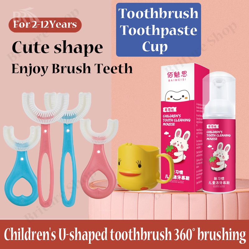 Bộ cốc đánh răng hình chữ U dành cho bé