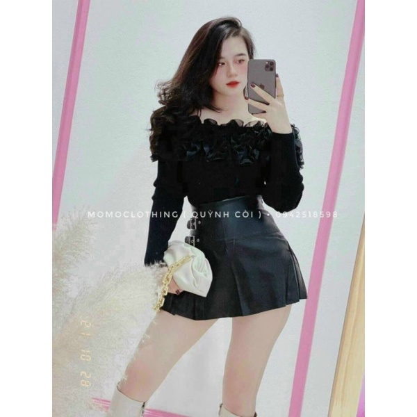 Áo trễ vai bèo hoa sang chảnh