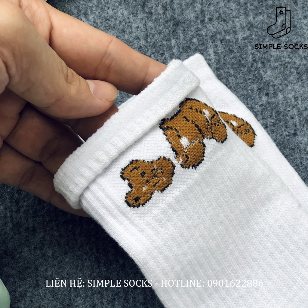 Tất Gấu Cổ CaoFREESHIPVớ Nữ Cute Phong Cách Hàn Quốc Cực Xinh Chất Cotton Thấm Hút Chấm Hôi Chân