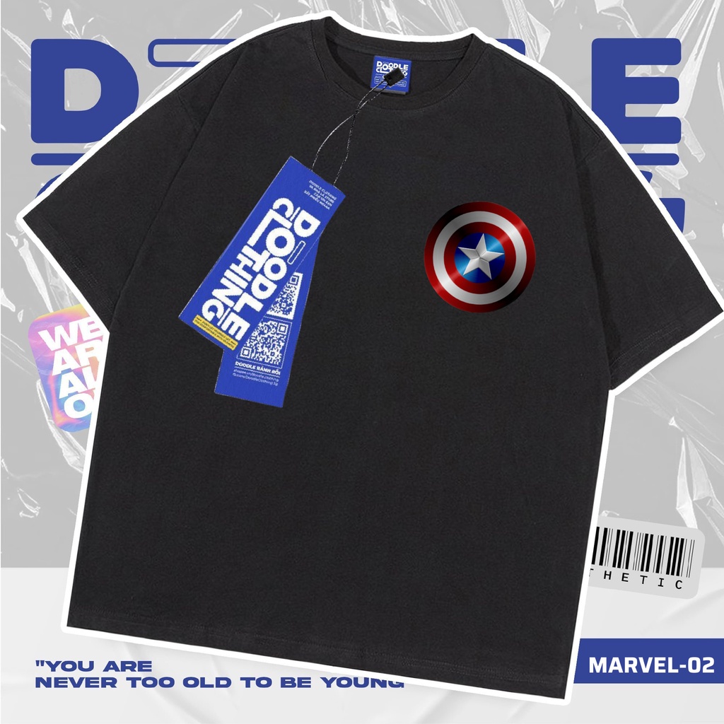 Áo thun nam nữ tay lỡ unisex oversize áo phông form rộng basic tee các mẫu logo marvel siêu ngầu