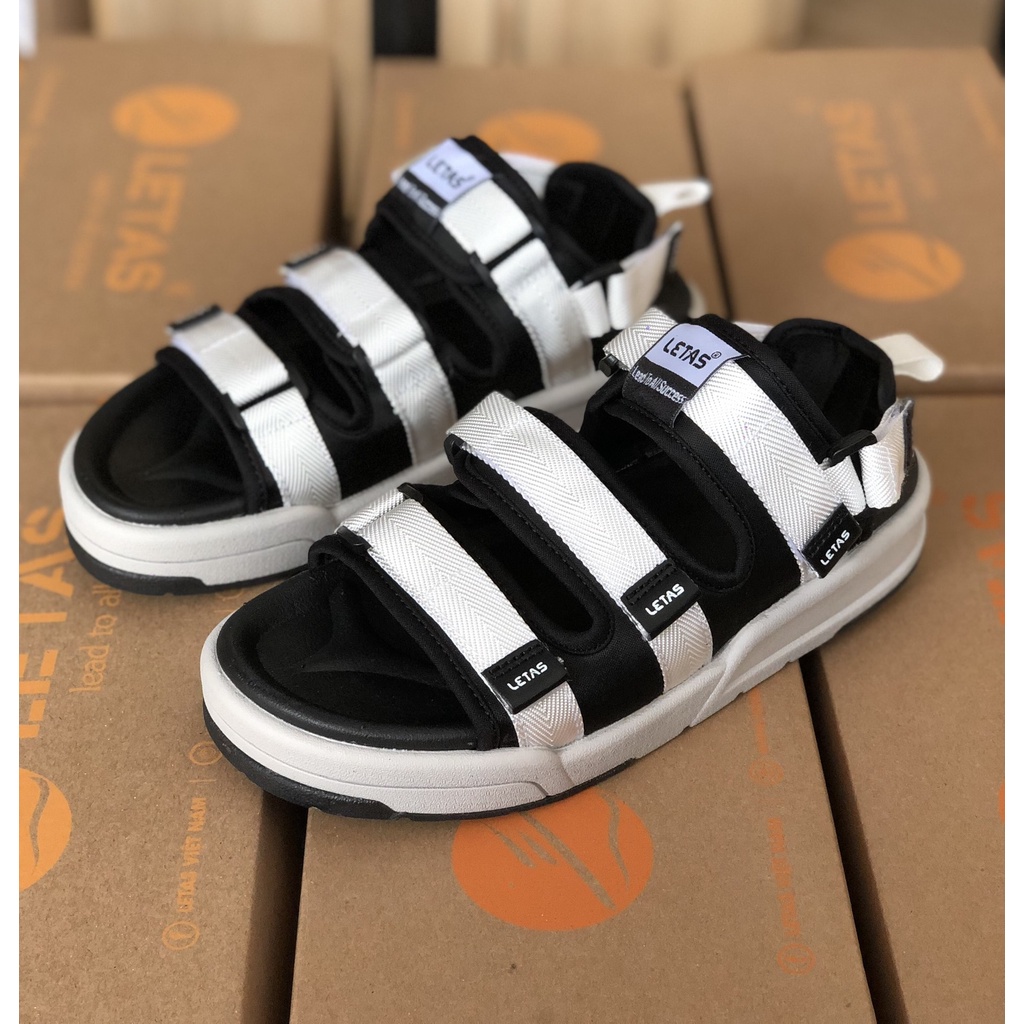 Sandal Đế Cao D1001 Letas trắng đen