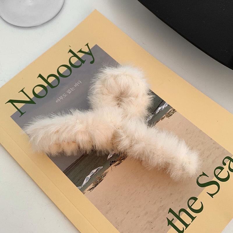 Kẹp tóc phủ lông nhung cỡ lớn phong cách Hàn Quốc thời trang thu đông xinh xắn cho nữ- Chizi Shop