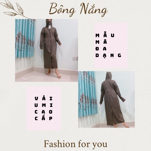 Áo chống nắng nữ toàn thân chất vải Umi thun lạnh cao cấp xẻ tà trước sau che kín chân Freesize 2022