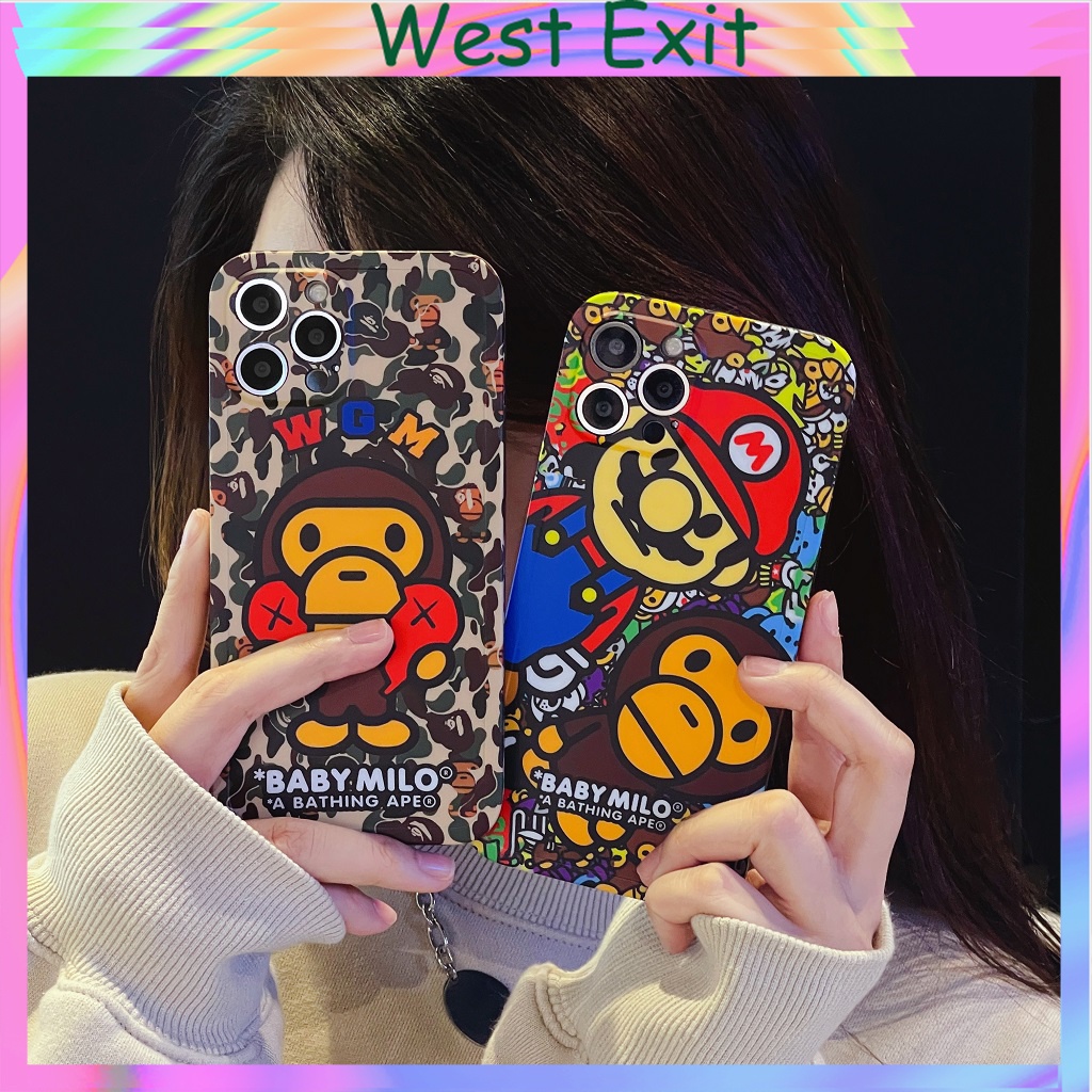 Ốp Điện Thoại imd Mềm Họa Tiết bape super Mario Cho iPhone X/xs Xsmax 11 11Promax 12 12 12Pro 12Promax 13 13pro 13promax