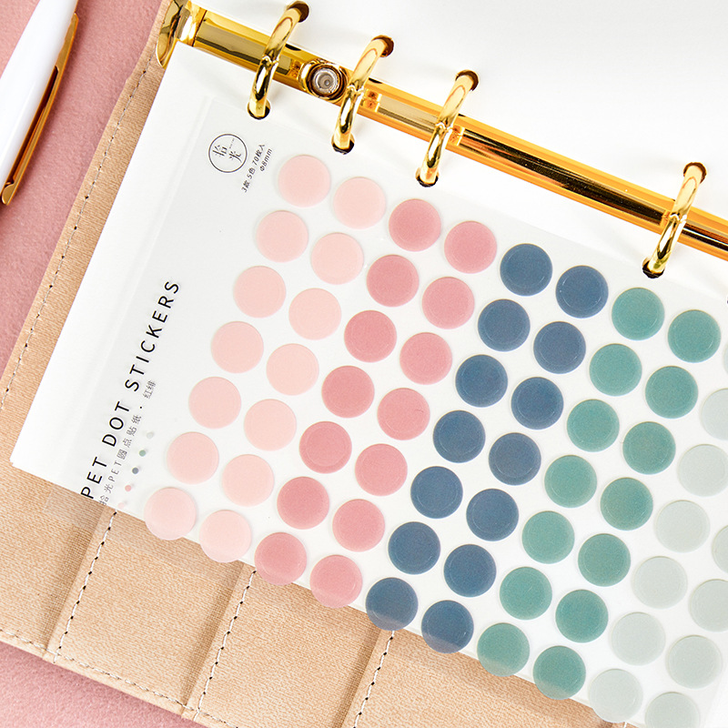 Set 3 tờ nhãn dán tròn chấm b i nhiều màu sắc xinh xắn
