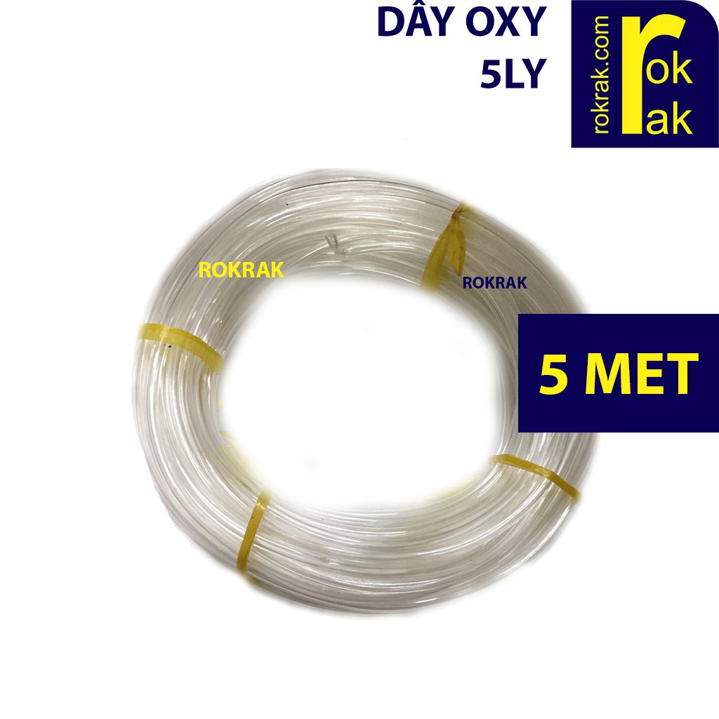 GIÁ SỈ-Dây oxy 5ly dài 5m dùng cho máy sục sủi thổi khí bể cá