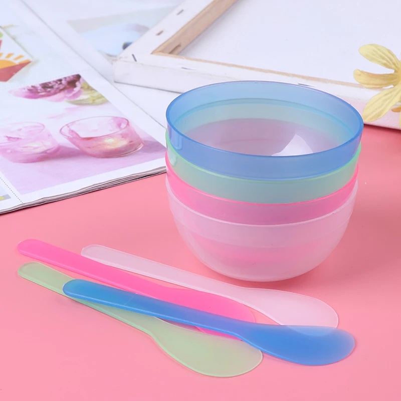 Bộ Dụng Cụ Tự Trộn Mặt Nạ 2 Trong 1 Gồm Bát / Muỗng / Tô Trộn / Cọ Silicone Trộn / Muỗng