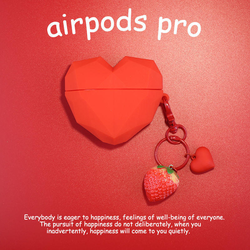 Vỏ bảo vệ hộp sạc tai nghe bluetooth không dây hình trái tim mềm thích hợp cho Airpods 1/ 2/ 3 pro