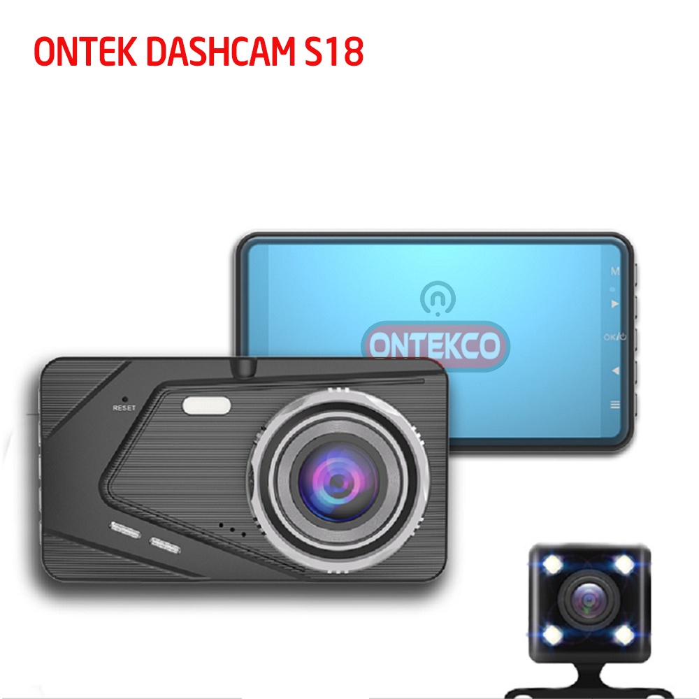 Camera hành trình ô tô chính hãng ONTEKCO Việt Nam model S18 màn hình 4 inh, mặt kính chuẩn Full HD