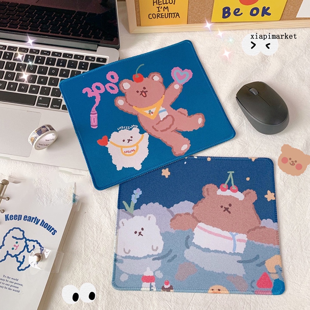 LOP_Soft Portable Non-slip Cute Cartoon Bear Mouse Pad Computer Mousepad for Office