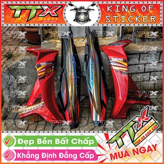 Tem Xe Spark Sirius 110 Đỏ Đen Tròn Tổ Ong - Tem Sirius Đen Đỏ Siêu Đẹp - Mẫu Team Sirius Đỏ Đen (s012-00)