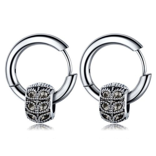 Bông Tai Nam KPOP Khoen Tròn Titan Không Đen TT 2313