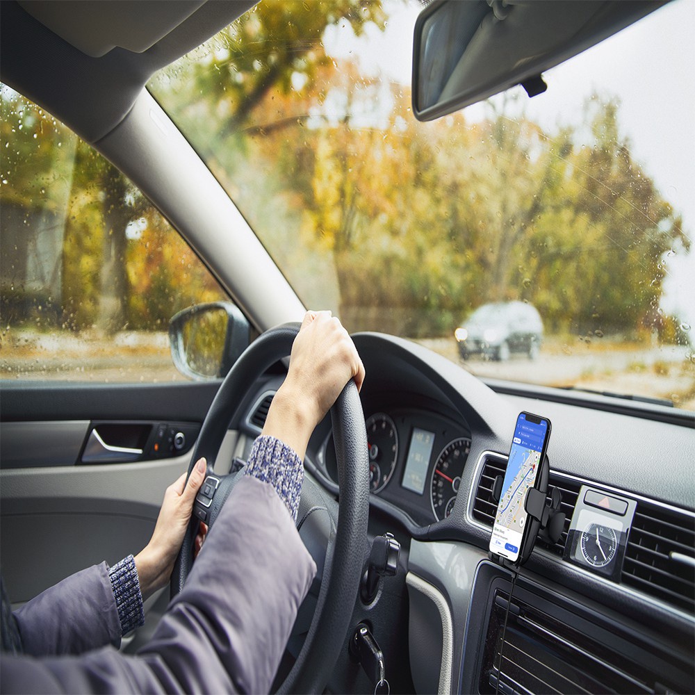 Giá Đỡ Điện Thoại Kiêm Sạc Nhanh Không Dây Ô Tô RAVPower RP-SH014 - 10W - Qi - Sản Phẩm Chính Hãng - Bảo Hành 12 Tháng