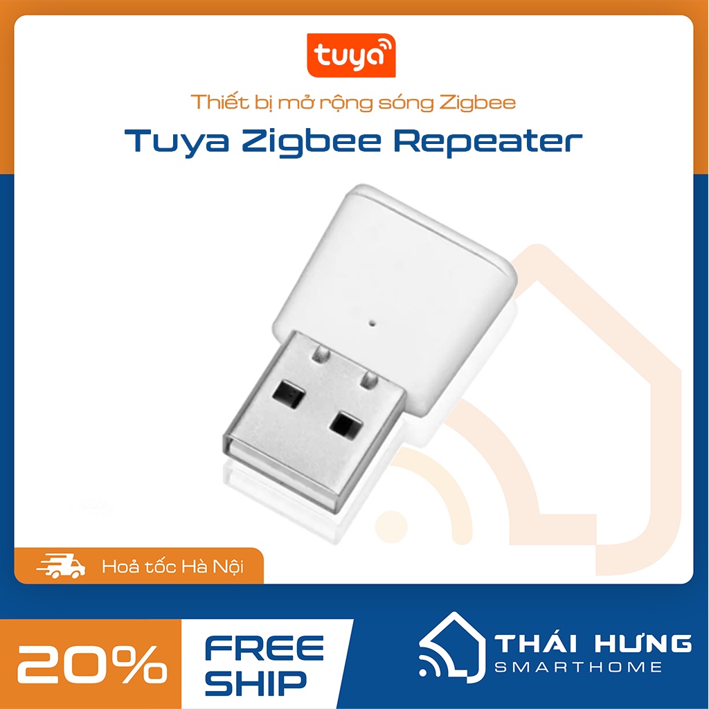 Thiết bị mở rộng sóng zigbee Tuya, Tuya Zigbee Repeater - Hỗ trợ Smart Life / Home Assistant chuẩn USB sử dụng nguồn 5V.