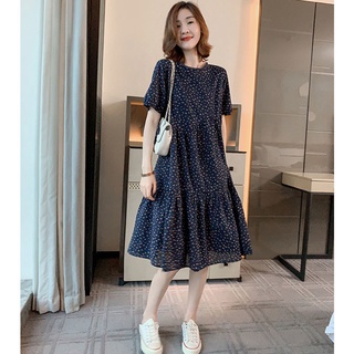Đầm hoa tay phồng size lớn thời trang retro 2022 mới