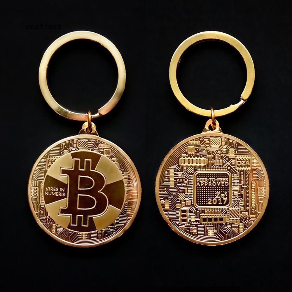 Đồng xu Bitcoin kèm móc khóa