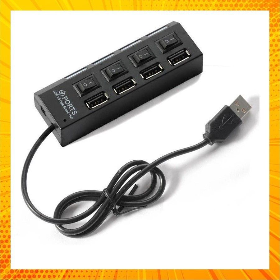 Hub USB 4P - 7P Hình ổ điện có công tắc