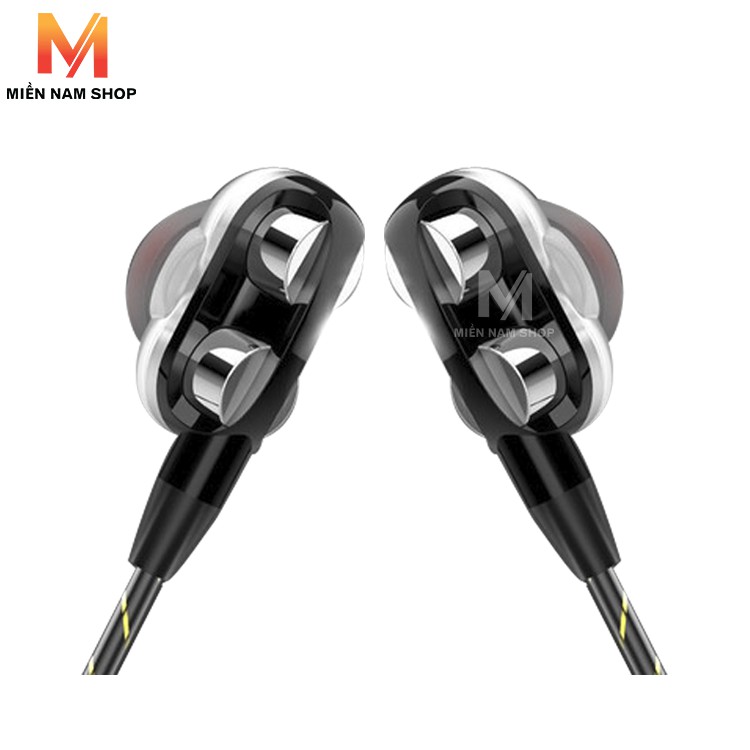 Tai nghe nhét tai A4 HiFi lõi kép siêu bass MẪU MỚI 2019 , Hỗ Trợ Micro Đàm Thoại+Tặng kèm nút cao su
