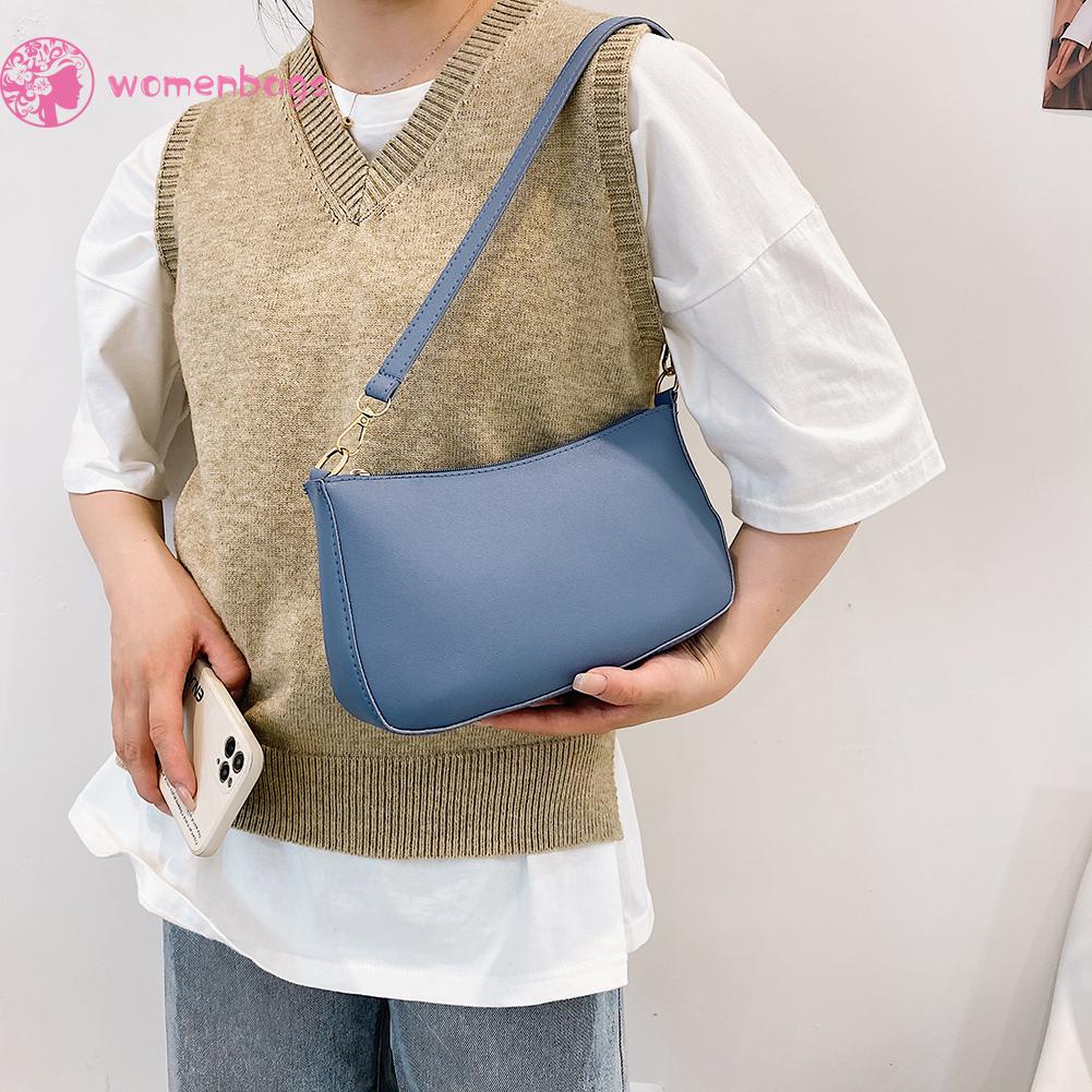 Túi đeo vai bằng da PU phong cách cổ điển thời trang cho nữ