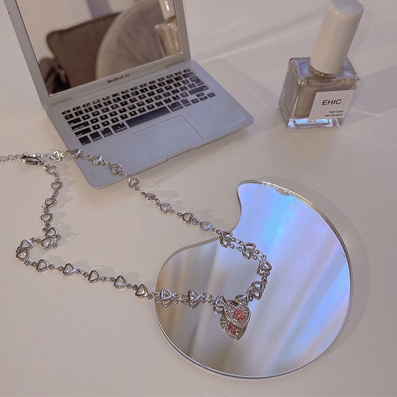 Vòng cổ Mặt Trái Tim Đính Đá Zircon Hồng Thời Trang Cho Nữ