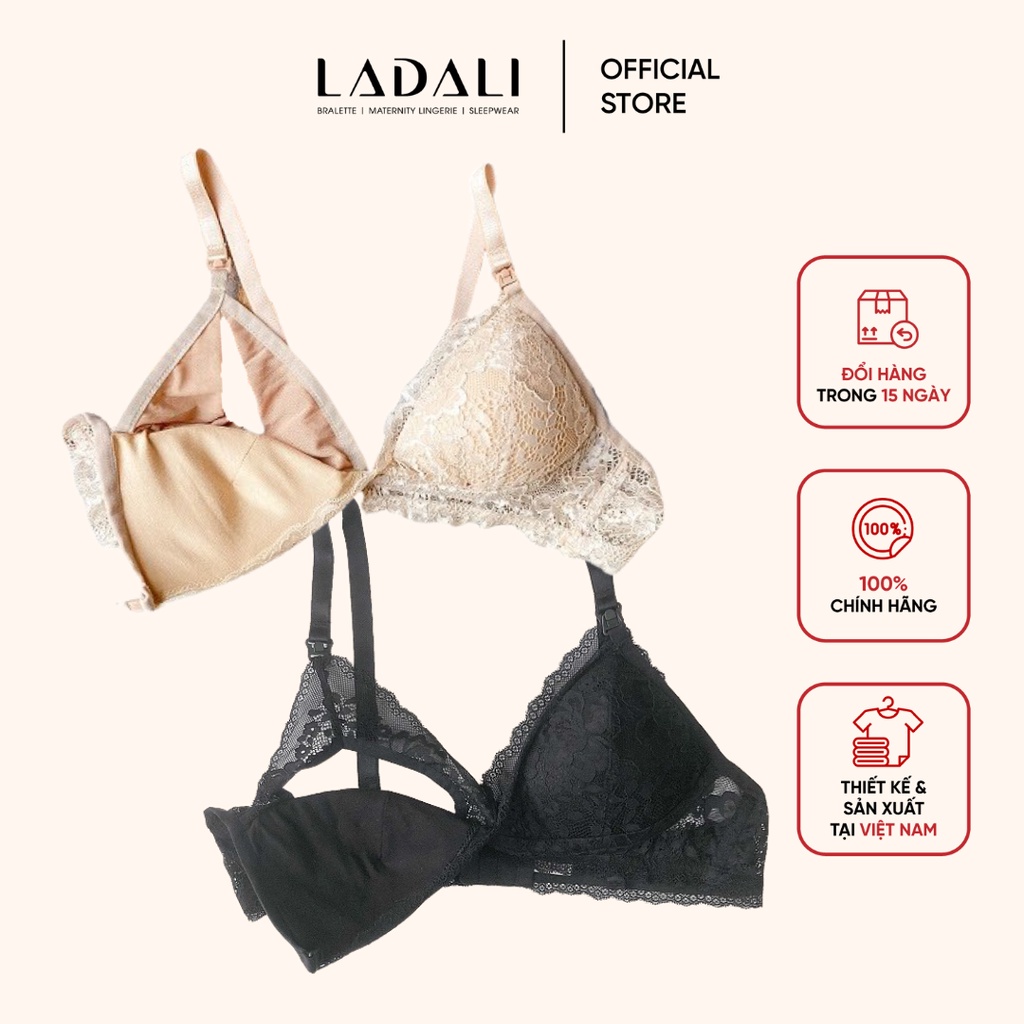 Combo 2 Áo Lót Bầu Cho Bé Bú Lót Cotton Lưới Kín Đáo Thông Hơi Chính Hãng Ladali