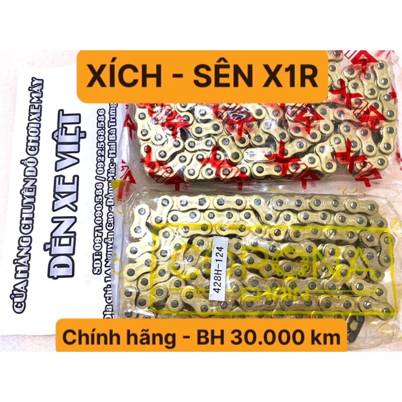 XÍCH (SÊN) XE MÁY HÃNG X1R LẮP ĐƯỢC RẤT NHIỀU LOẠI XE MÁY - BẢO HÀNH 20 000 KM - ĐÈN XE VIỆT