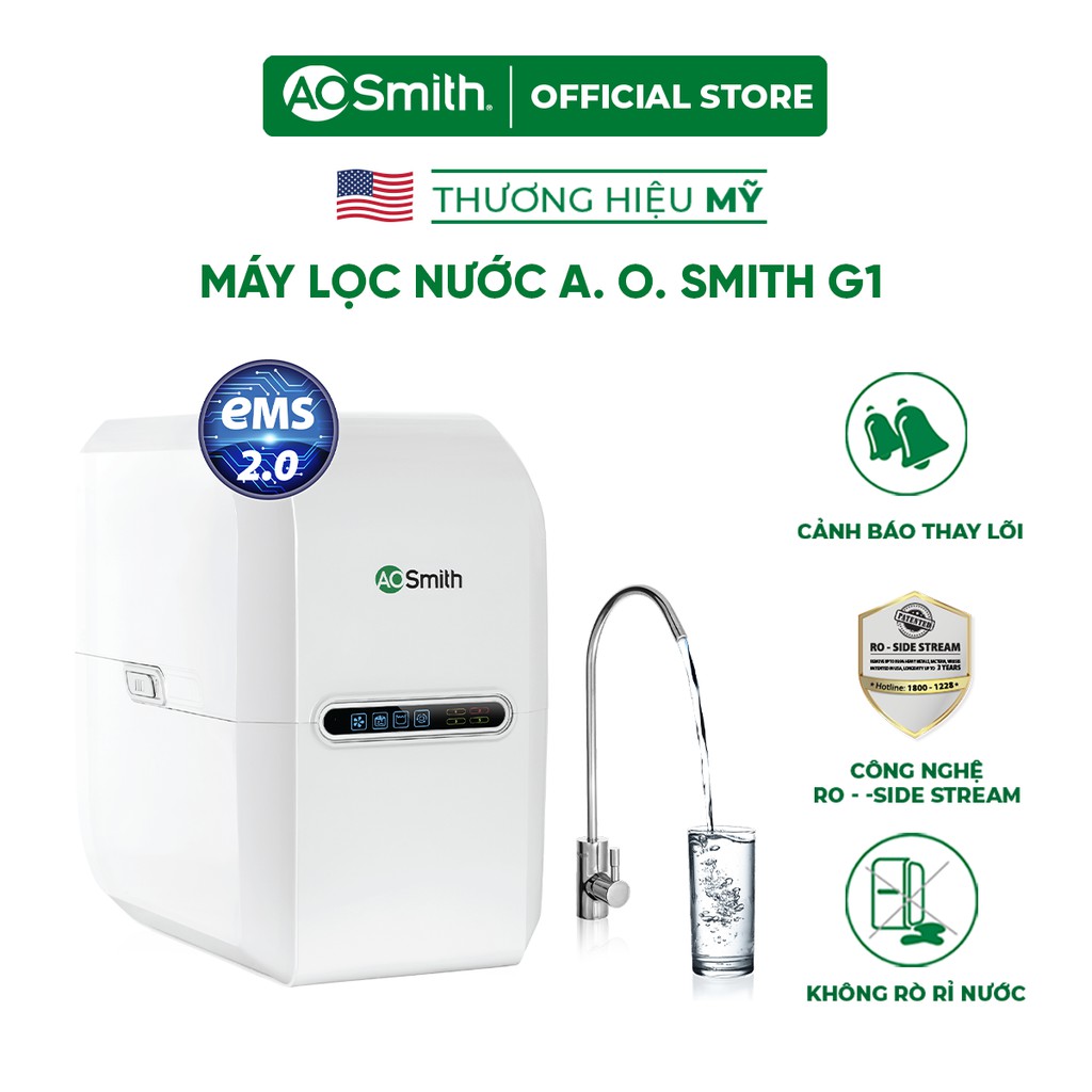 [Mã ELTECHZONE giảm 5% đơn 500K] Máy Lọc Nước A. O. Smith G1