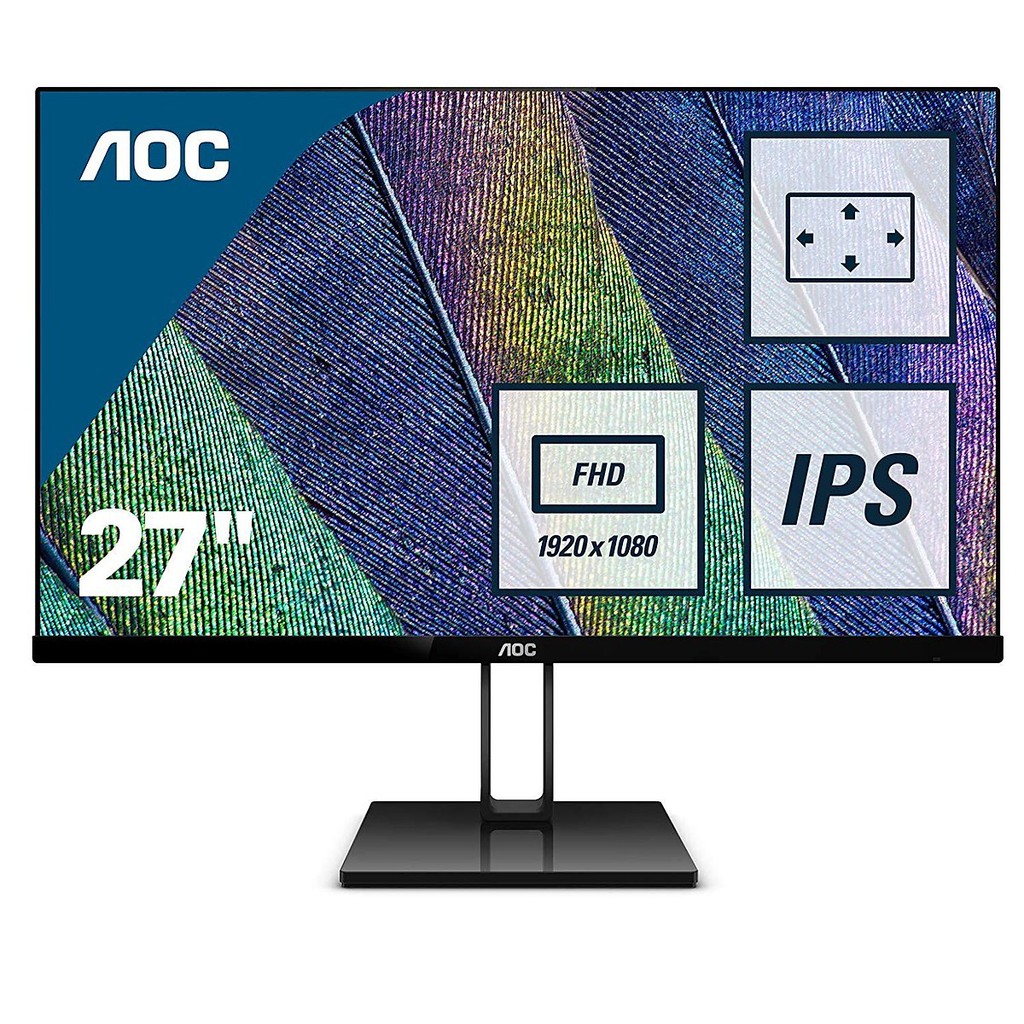 Màn Hình Máy Tính AOC 27V2Q 27'' FHD (1920x1082) 5ms 75Hz IPS AMD FreeSync - Bảo hành chính hãng 36 tháng