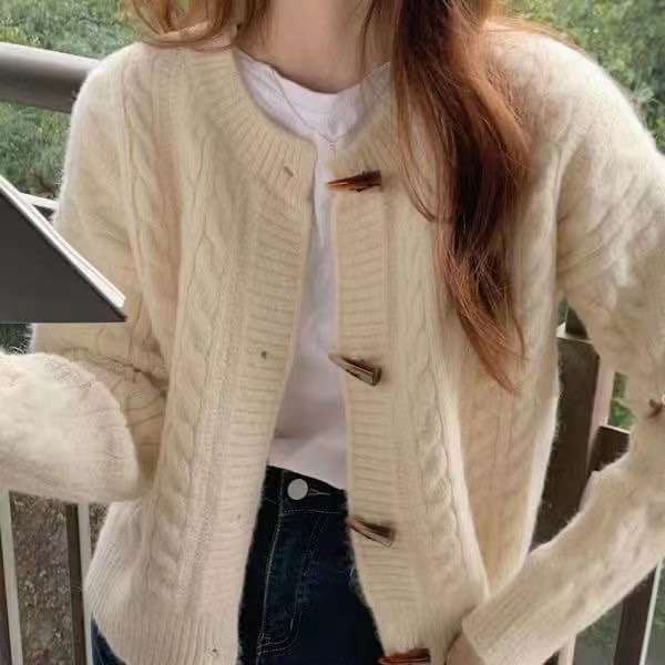 SUXI Áo Khoác Cardigan Dệt Kim Dáng Rộng Phối Nút Kiểu Hàn Quốc Thời Trang Mùa Thu Cho Nữ