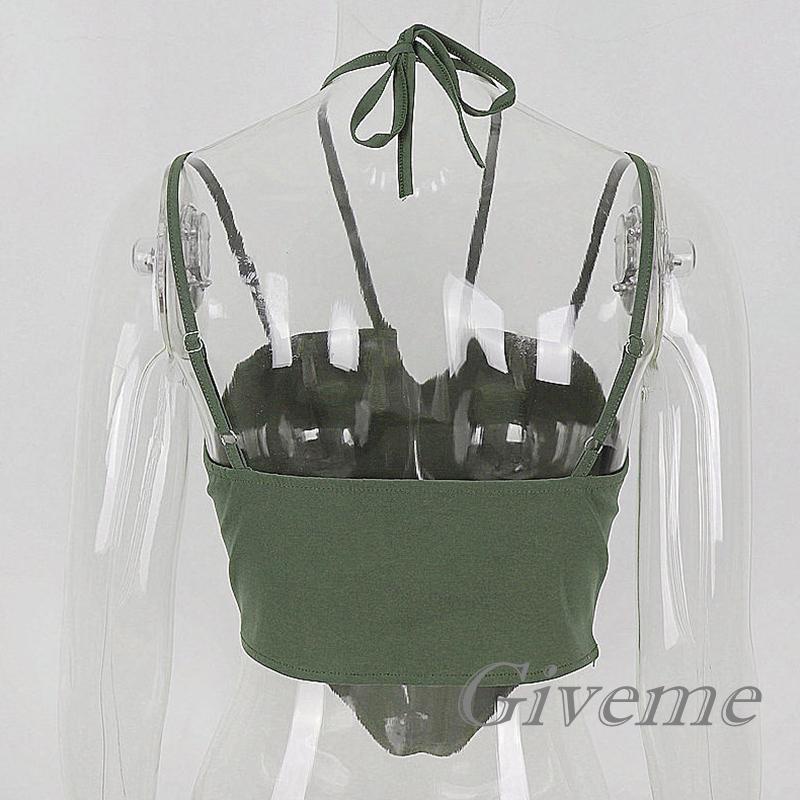 Áo Lửng Hai Dây Màu Trơn Thời Trang Mùa Hè Cho Nữ