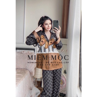 Bộ đồ ngủ gấu gu/ ci Lụa cao cấp