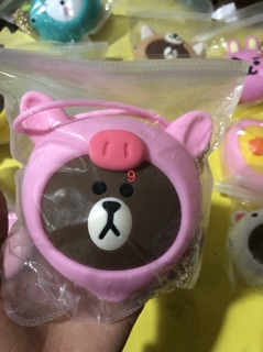 Túi silicon đầu thú mini đeo chéo
