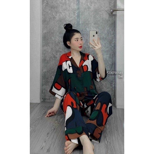 Set Bộ Pijama Nữ Dài Tay Lập Thể Siêu Hot ..... Set Bộ Pijama Siêu Hot Họa Tiết LẬP THỂ SIÊU PHẨM d354