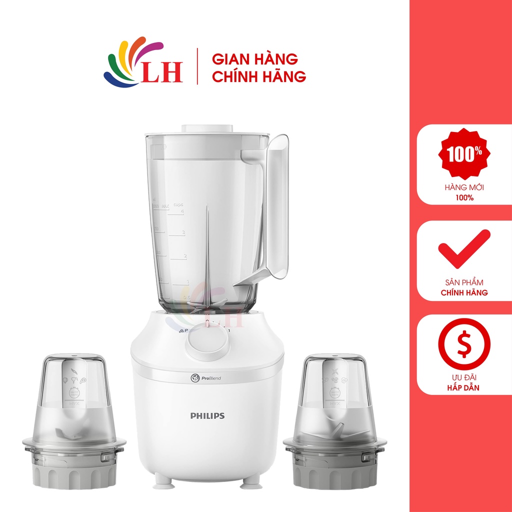 Máy xay sinh tố Philips HR2041/30 - Hang chính hãng - Thiết kế đẹp, Sang trọng, Dễ lau chùi