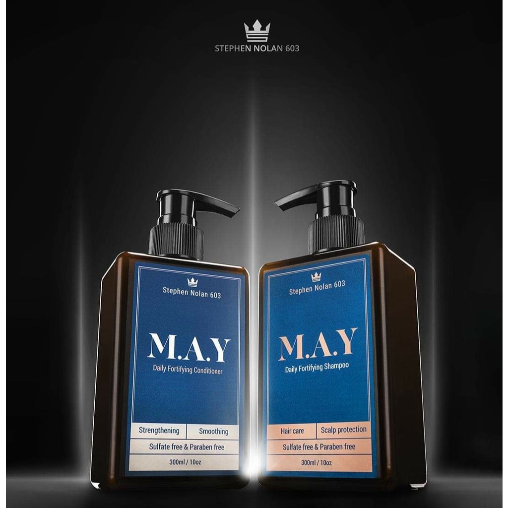 Combo Dầu gội xả cho nam M.A.Y Daily Shampoo &amp; MAY Conditioner l Stephen Nolan 603 - Phục hồi hư tổn, hạn ch