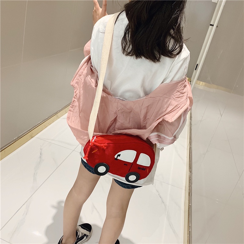 Túi Đeo Chéo Mini Vải Canvas Siêu Nhẹ In Họa Tiết Hoạt Hình Dễ Thương Cho Bé Trai Và Gái