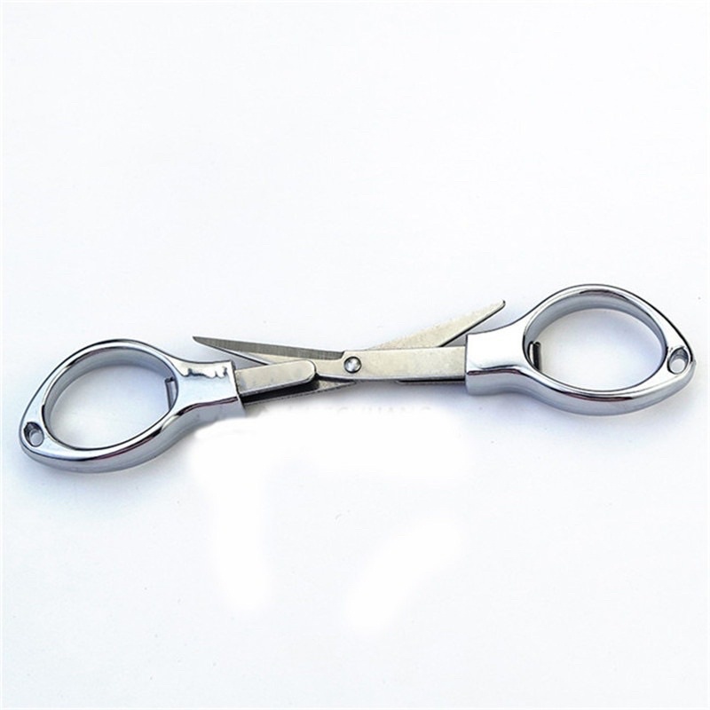 Kéo inox -kéo số 8 cắt thẻo câu đài gấp gọn(2 màu)
