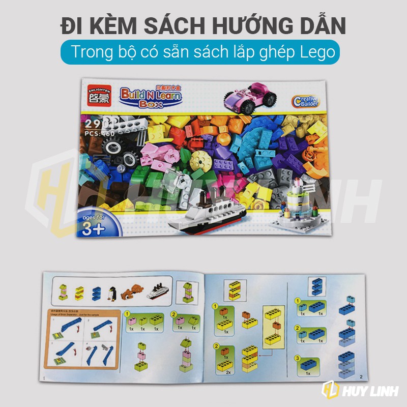 Bộ trò chơi xếp hình Lego 460 chi tiết cho bé - M755 Enlighten Build N Learn 2901