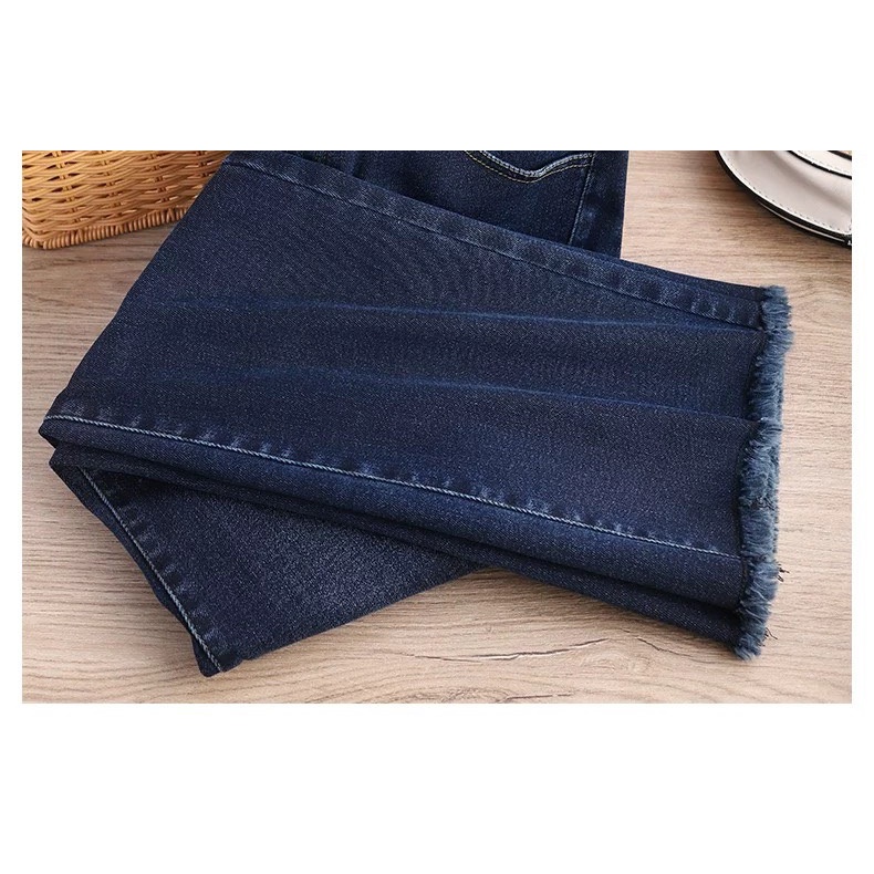 Quần Jean Nữ OoKi Cạp Cao Ống Bass Cotton co Giãn 4 Chiều Quần Bò Nữ Ống Loe Dáng Skinny 40- 65Kg