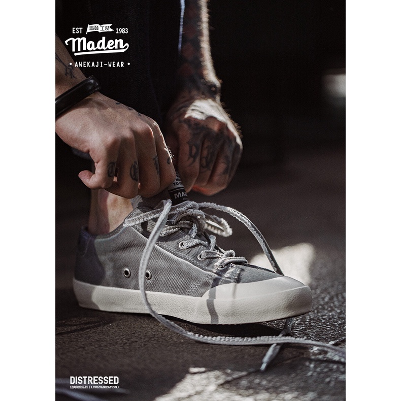Giày thể thao MADEN vải canvas nhiều màu tùy chọn giặt sạch được thời trang mùa thu 2022 thường ngày cho học sinh nam