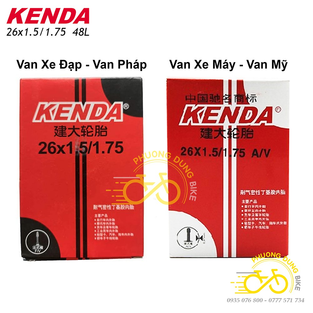 Ruột (Săm) xe đạp KENDA 26x1.5-1.75 AV/FV 48mm