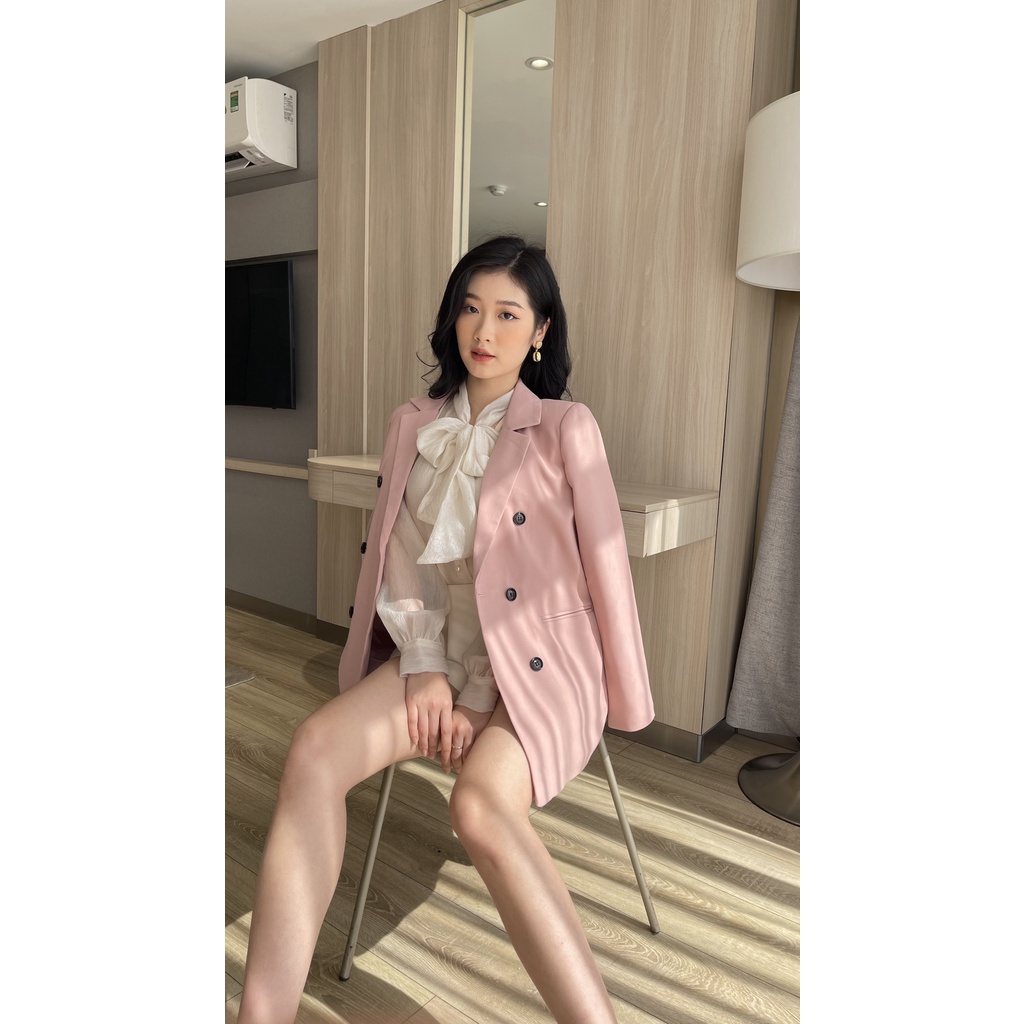 Áo vest nữ blazer công sở Hàn Quốc dáng dài trẻ trung giá rẻ thời trang thiết kế Kcorner AV24 | BigBuy360 - bigbuy360.vn