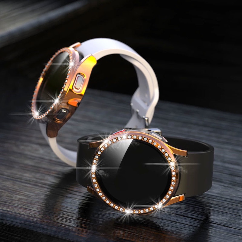 Kính Ốp Bảo Vệ Bằng PC Cứng Chống Rơi + Kính Cường Lực Cho Đồng Hồ samsung Galaxy watch 4 Galaxy watch4 44mm 40mm
