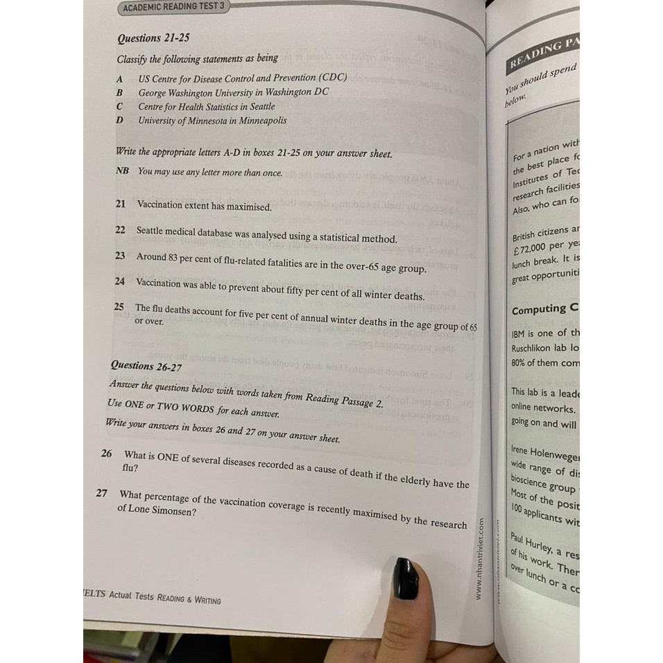 Sách - Ielts Actual Tests : Reading &amp; Writing