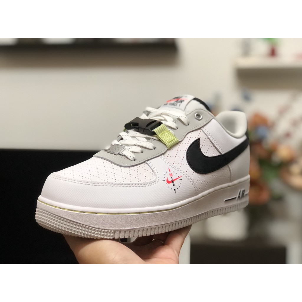 Giày Sneaker Af1 Low Đen Trắng Gót đen Hàng Cao Cấp Fullbox, Giày thể thao nam nữ af1 trắng phẩy đen, lót trần bông.