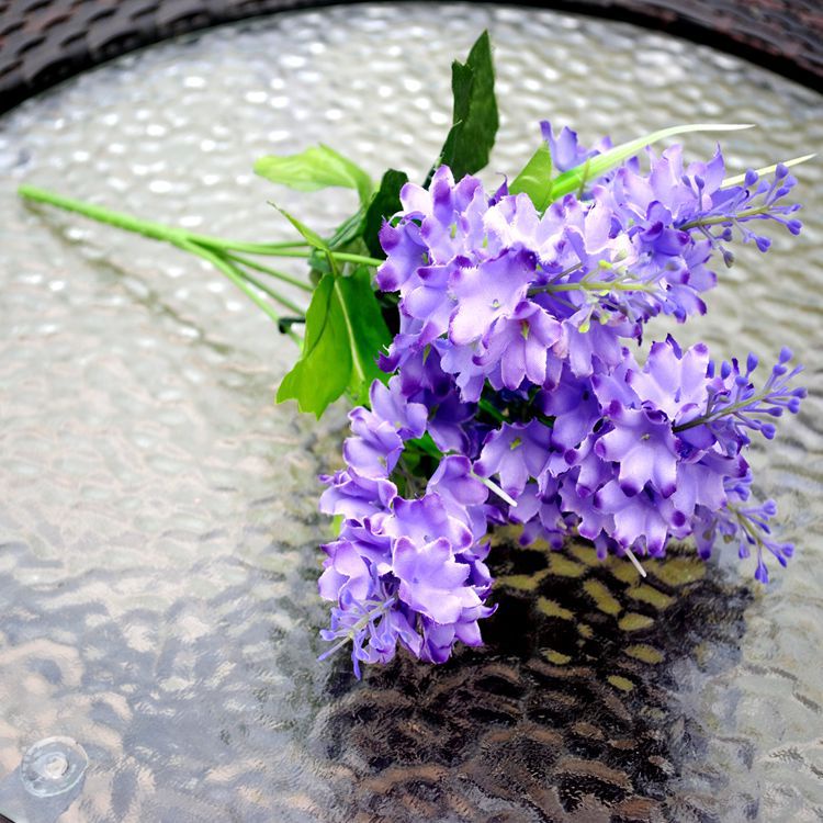 Hoa violet nhân tạo chia 5 nhánh trang trí nhà ở