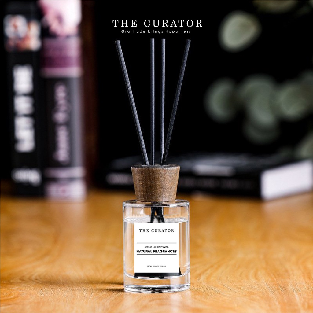 Lọ tinh dầu khuếch tán tỏa hương nắp gỗ sồi I The Curator I Dung tích 350ml